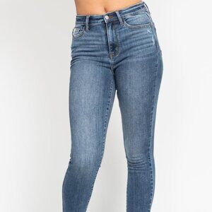 NWT Judy Blue High Waist Skinny Jeans with Destroy & Shark Bit Hem